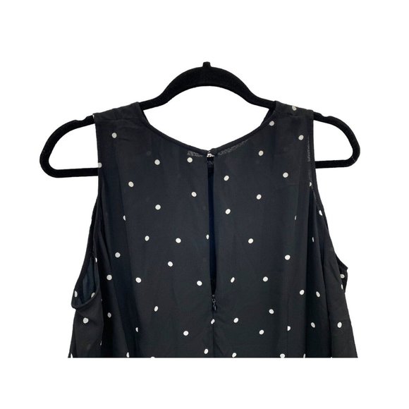 Who What Wear Dress Cold Shoulder Polka Dot Black White Lined‎ Womens XL - Picture 7 of 8